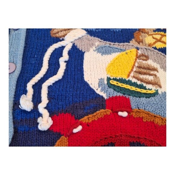 Vintage Preppy Coastal Nautical Embroidered Cotton Blend Sweater Vest Womens S - Picture 12 of 16